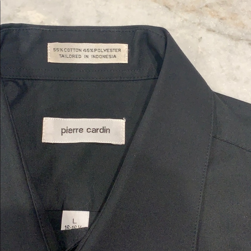 Pierre Cardin plain black mens dress shirt 16